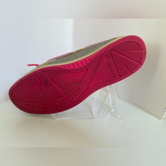 SPERRY Top Siders Angelfish - Tan w/Pink Faux Fur Lined - Women's Size 9.5 - Picture 7 of 14